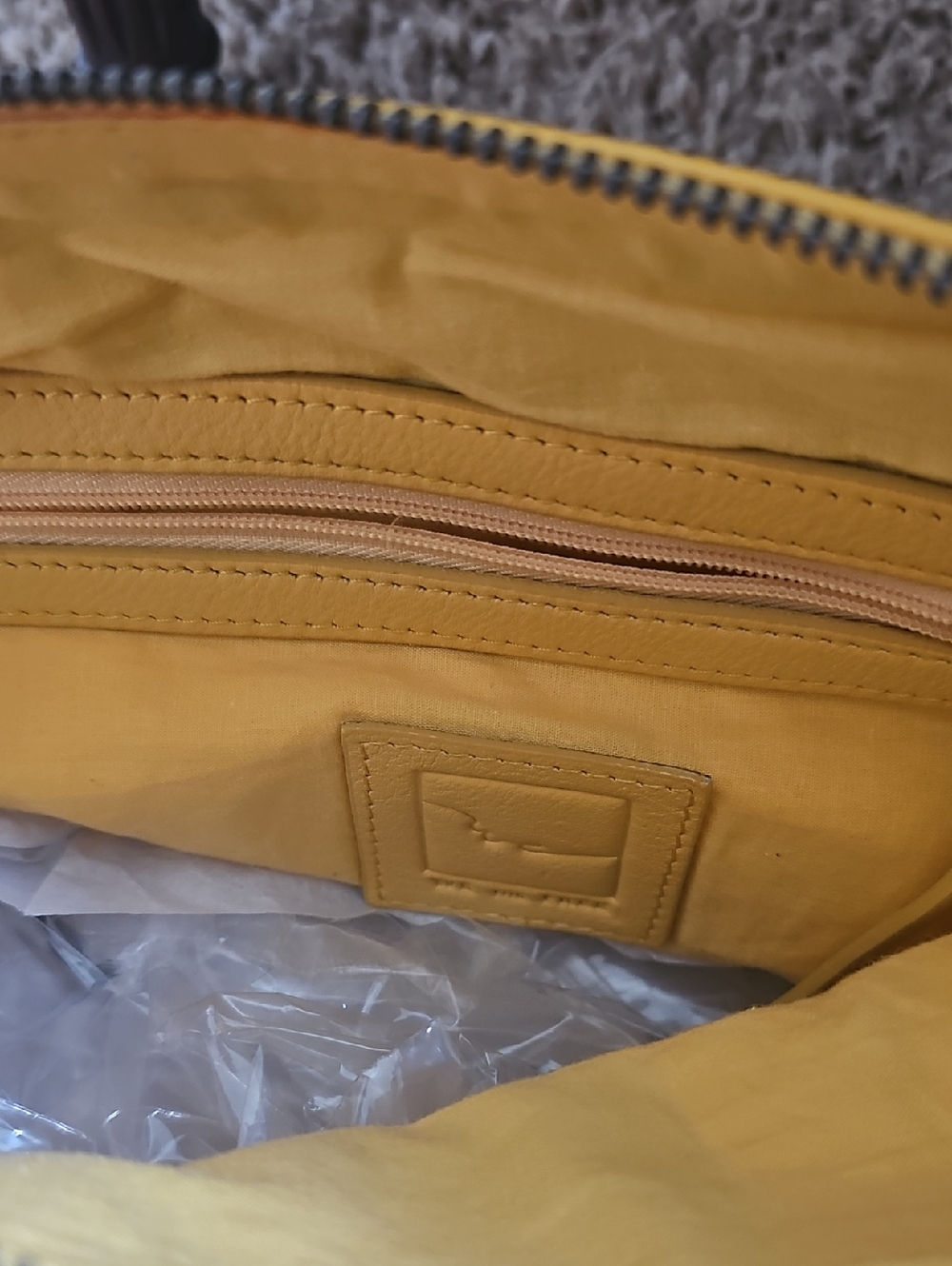 NWT Free People We The Free Baby Emerson Tote Bag Golden Sunset Leather Purse - Picture 9 of 12